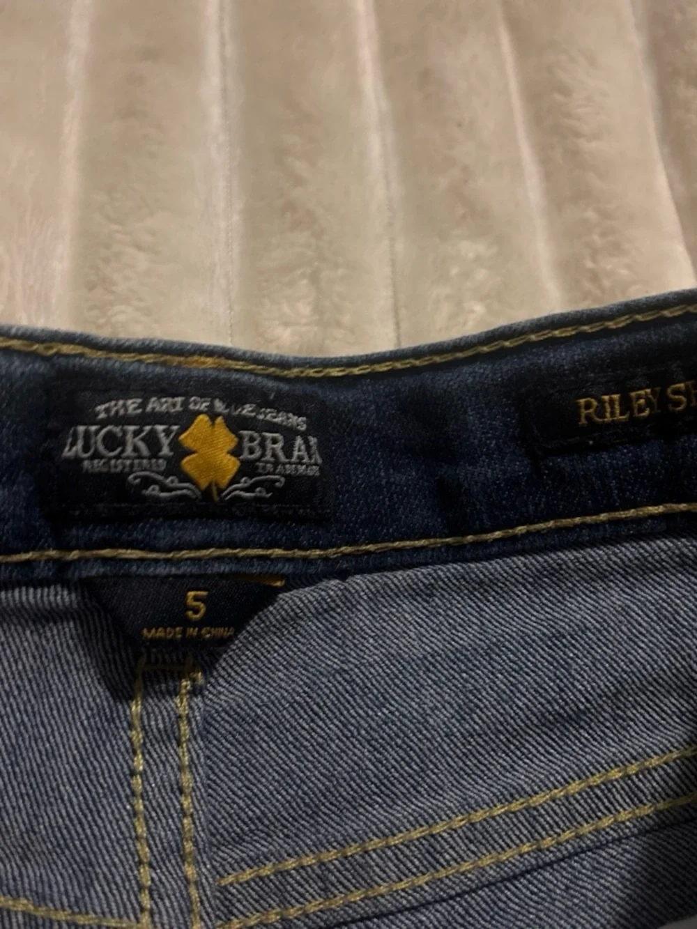 girls Lucky Brand Indigo Denim Frayed Hem Shorts